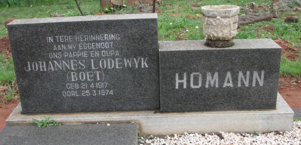 HOMANN Johannes Lodewyk 1917-1974