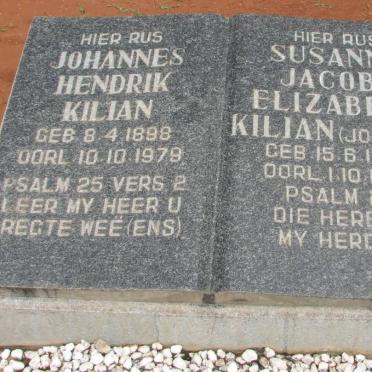 KILIAN Johannes Hendrik 1898-1979 &amp; Susanna Jacoba Elizabeth JOUBERT 1907-1980