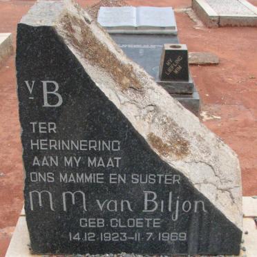 KRUGER M.M.B. nee CLOETE 1923-1964 :: BILJON M.M., van nee CLOETE 1923-1969