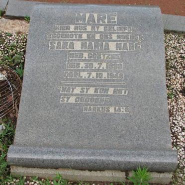MARÉ Johannes Petrus 1889-1965 &amp; Sara Maria COETZEE 1898-1948