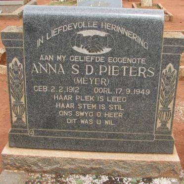 PIETERS Anna S.D. nee MEYER 1912-1949