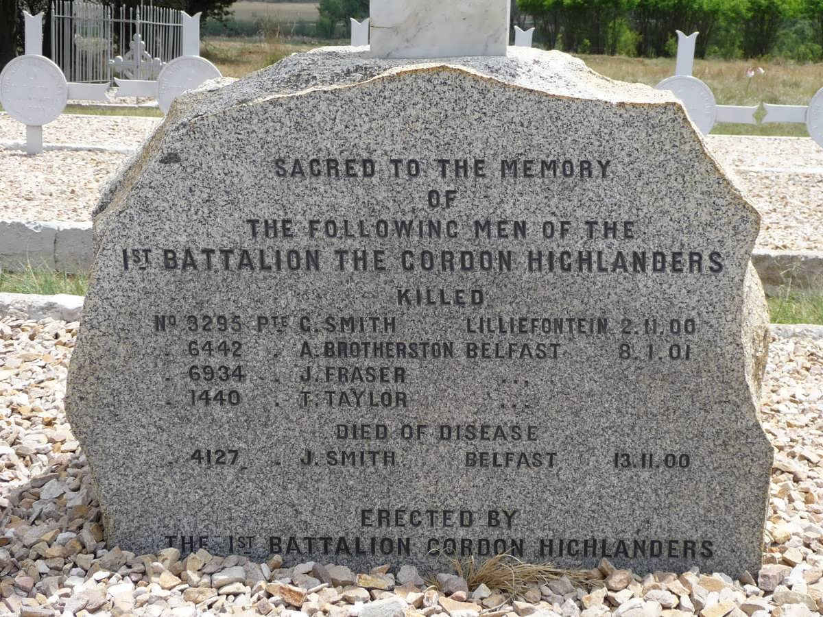 5. Memorial Stone -1st Battalion of Gordon Highlanders - 1900-1901