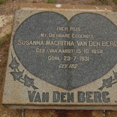 BERG Susanna Magritha, van den nee VAN AARDT 1858-1931