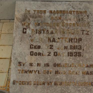 KASTEROP Christiaan Mouritz, van 1913-1935