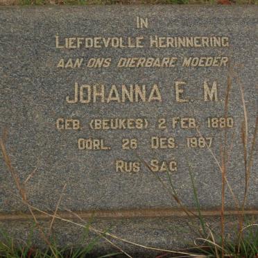 VILLIERS Johanna E.M., de nee BEUKES 1880-1967
