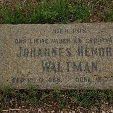WALTMAN Johannes Hendrik 1868-1945