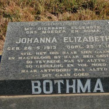 BOTHMA Johanna Elizabeth 1913-1983