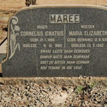 MAREE Cornelius Ignatius 1888-1969 &amp; Maria Elizabeth HENNING 1891-1962