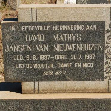 NIEUWENHUIZEN David Mathys, Jansen van 1937-1967
