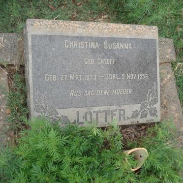 LOTTER Christina Susanna nee GREEFF 1873-1956