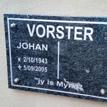 VORSTER Johan 1943-2005