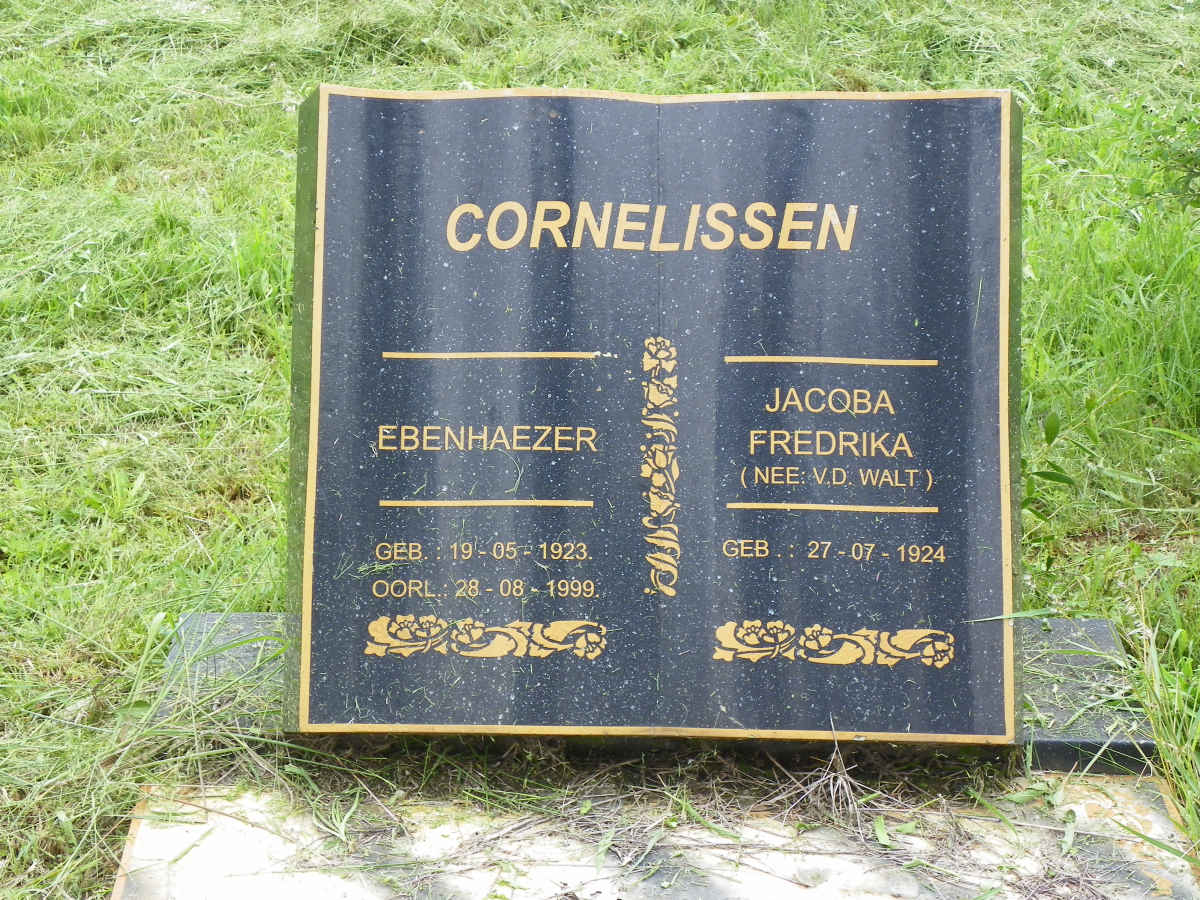 CORNELISSEN Ebenhaezer 1923-1999 &amp; Jacoba Fredrika V.D. WALT 1924-
