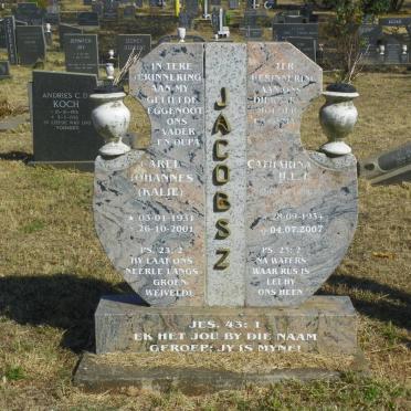 JACOBSZ Carel Johannes 1931-2001 &amp; Catharina H.L.L. 1934-2007