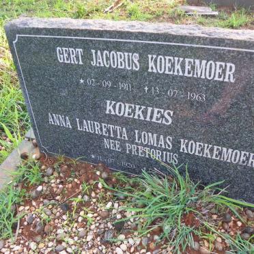 KOEKEMOER Gert Jacobus 1911-1963 &amp; Anna Lauretta Lomas PRETORIUS 1920-2007