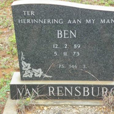 RENSBURG Ben, van 1889-1973