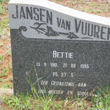 VUUREN Bettie, Jansen van 1910-1995
