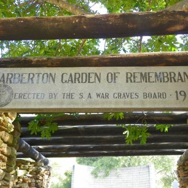 02. Barberton Garden of Remembrance - sign at the entrance
