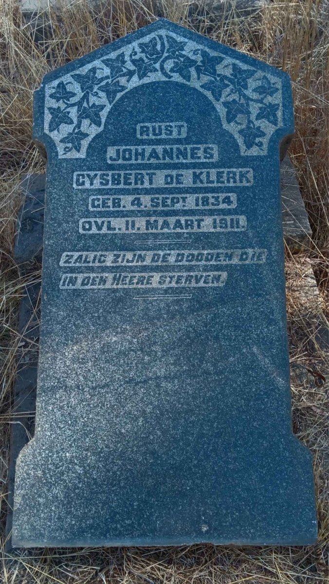 KLERK Johannes Gysbert, de 1834-1911