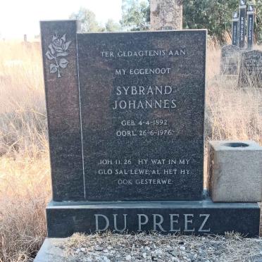 PREEZ Sybrand Johannes, du 1892-1976