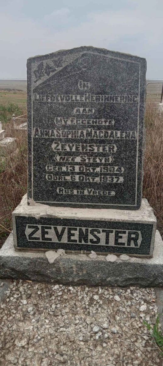 ZEVENSTER Anna Sophia Magdalena nee STEYN 1904-1937
