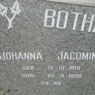 BOTHA Johanna Jacomina 1912-1990