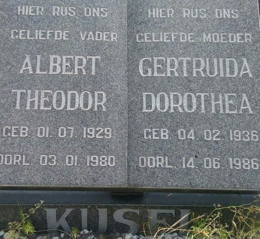 KUSEL Albert Theodor 1929-1980 &amp; Gertruida Dorothea 1936-1986