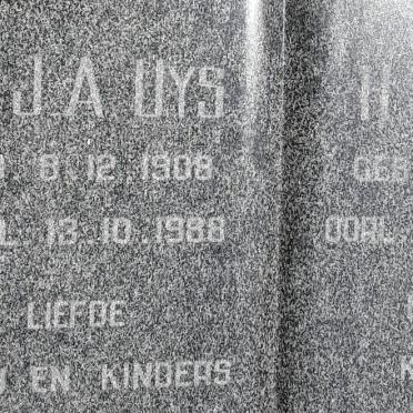 UYS M.J.A. 1908-1988 &amp; H.M. 1917-2012
