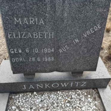 JANKOWITZ Maria Elizabeth 1904-1988
