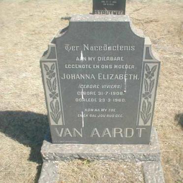 AARDT Johanna Elizabeth, van geb. VIVIERS 1908-1960