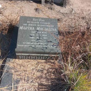 BROODRYK Martha Magdalena nee VAN WYK 1896-1977