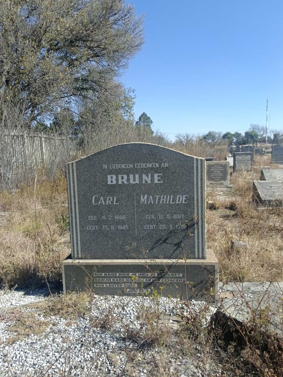 BRUNE Carl 1888-1945 & Mathilde 1887-19?8