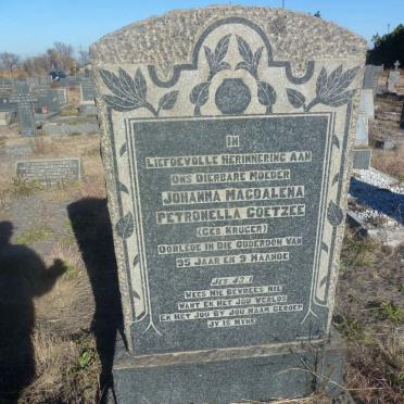 COETZEE Johanna Magdalena Petronella nee KRUGER