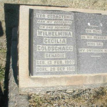 GOLDSCHAGG Wilhelmina Cecilia nee BENADIE 1907-1951