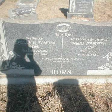 HORN Barend Christoffel 1885-1959 &amp; Isabella Elizabeth PIEK 1891-1962