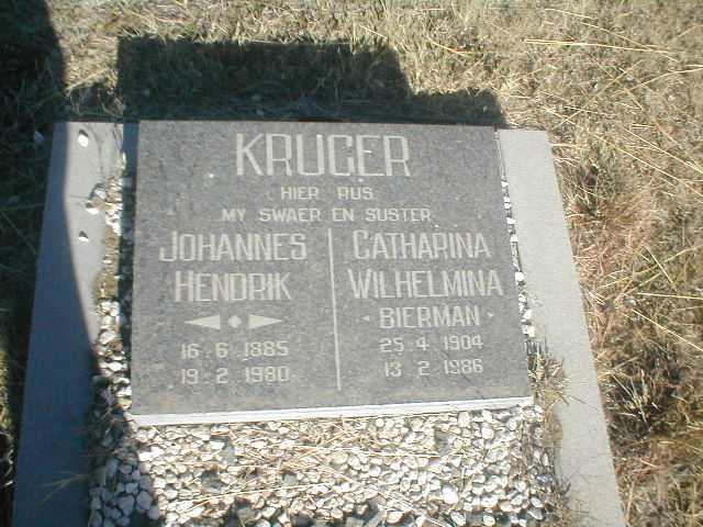 KRUGER Johannes Hendrik 1885-1980 &amp; Catharina Wilhelmina BIERMAN 1904-1986
