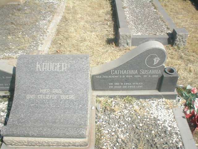KRUGER Catharina Susanna nee VOLSCHENK 1894-1952