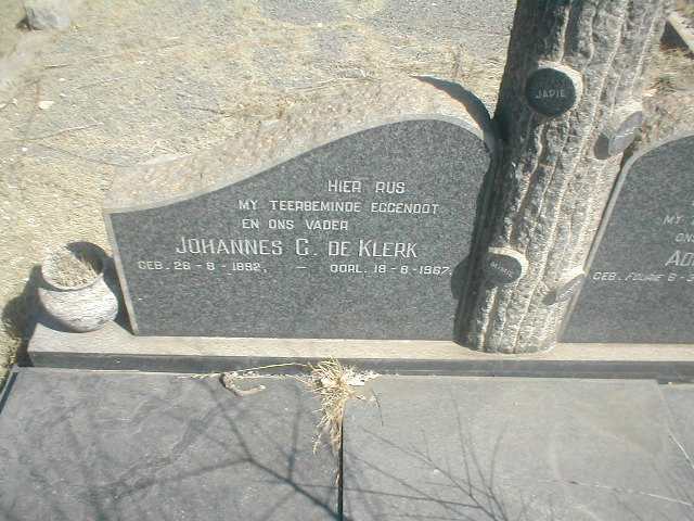 KLERK Johannes G., de 1892-1967 & Adriana C. FOURIE 1893-1980 _1