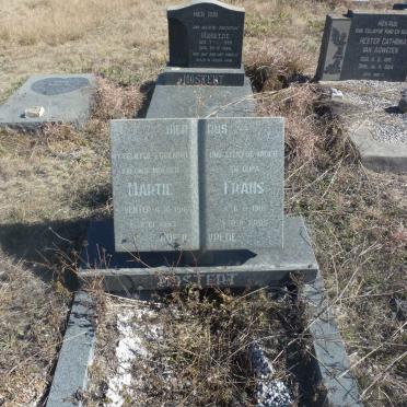 MOSTERT Frans 1918-2005 & Martie VENTER 1918-1993