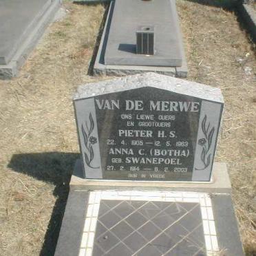 MERWE Pieter H.S., van de 1905-1963 &amp; Anna C., voorheen BOTHA, geb. SWANEPOEL 1914-2003