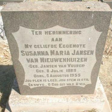 NIEUWENHUIZEN Susanna Maria, Jansen van geb. JANSEN VAN VUUREN 1889-1955