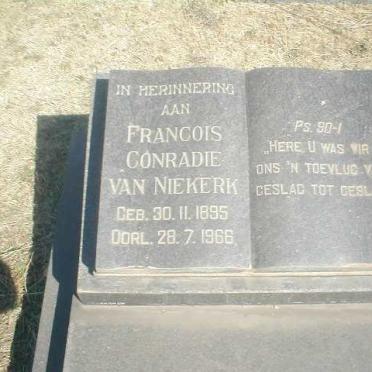 NIEKERK Francois Conradie, van 1895-1966