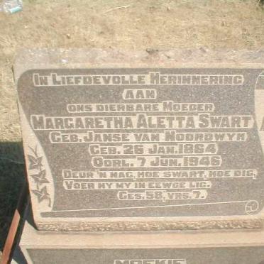 SWART Margaretha Aletta nee JANSE VAN NOORDWYK 1864-1946