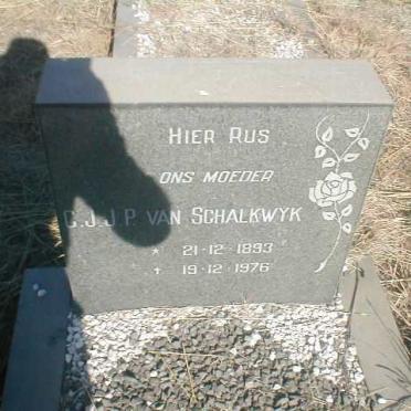 SCHALKWYK C.J.J.P., van 1893-1976
