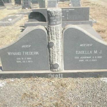 SCOTT Wynand Frederik 1885-1973 &amp; Isabella M.J. SCHOEMAN 1890-1983