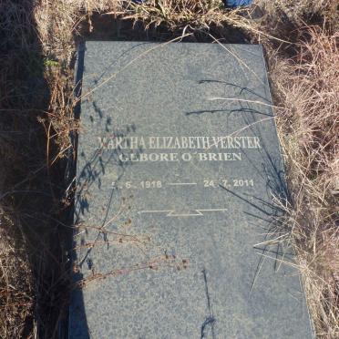 VERSTER Martha Elizabeth nee O'BRIEN 1918-2011