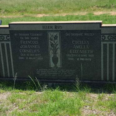 ASWEGEN Francois Johannes Cornelius, van 1877-1959 &amp; Cecilia Amelia Elizabeth COX 1883-1972
