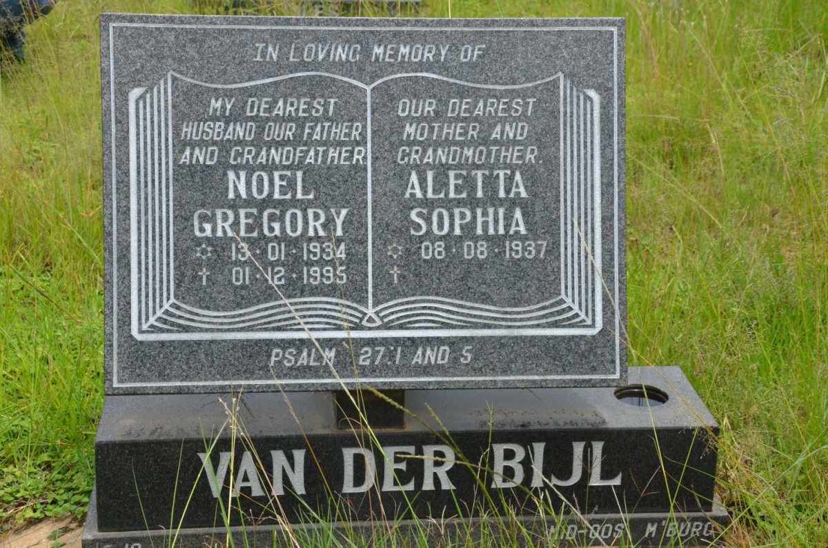 BIJL Noel Gregory, van der 1934-1995 &amp; Aletta Sophia 1937-
