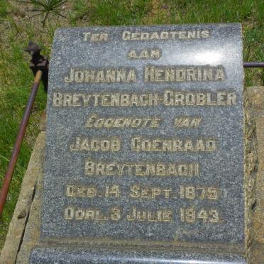 BREYTENBACH Johanna Hendrina nee GROBLER 1875-1943