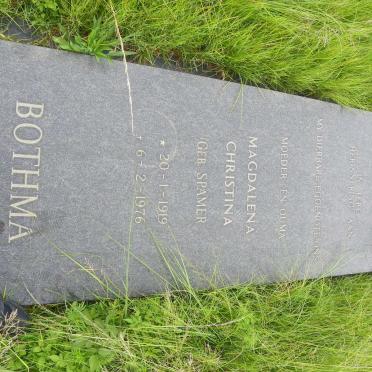 BOTHMA Magdalena Christina nee SPAMER 1919-1976