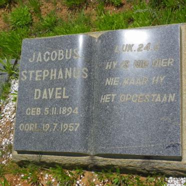 DAVEL Jacobus Stephanus 1894-1957 &amp; Elsie Catherina BALLOT 1893-1958 :: DAVEL 1924-1924